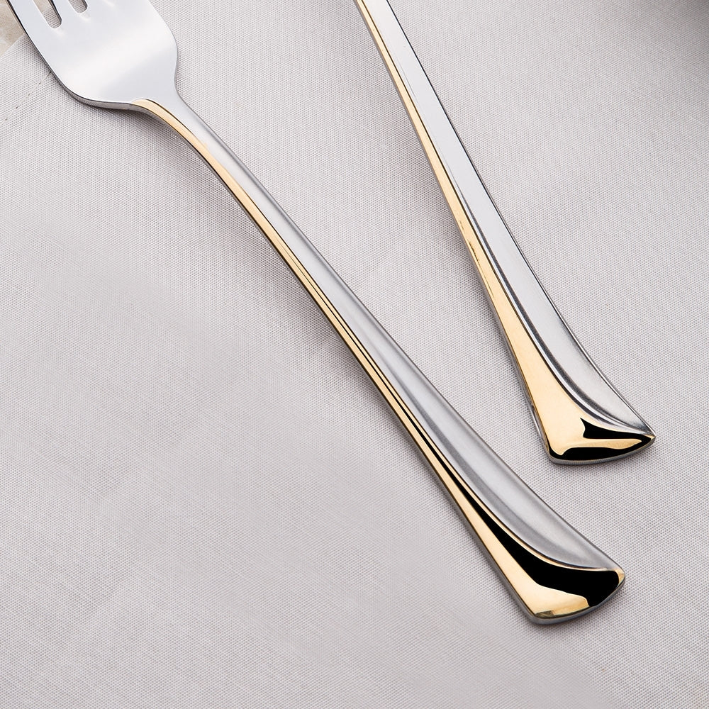MAKASI GOLD+SANDBLAST - 89 PIECE - 12 PERSON - BOXED CUTLERY SET