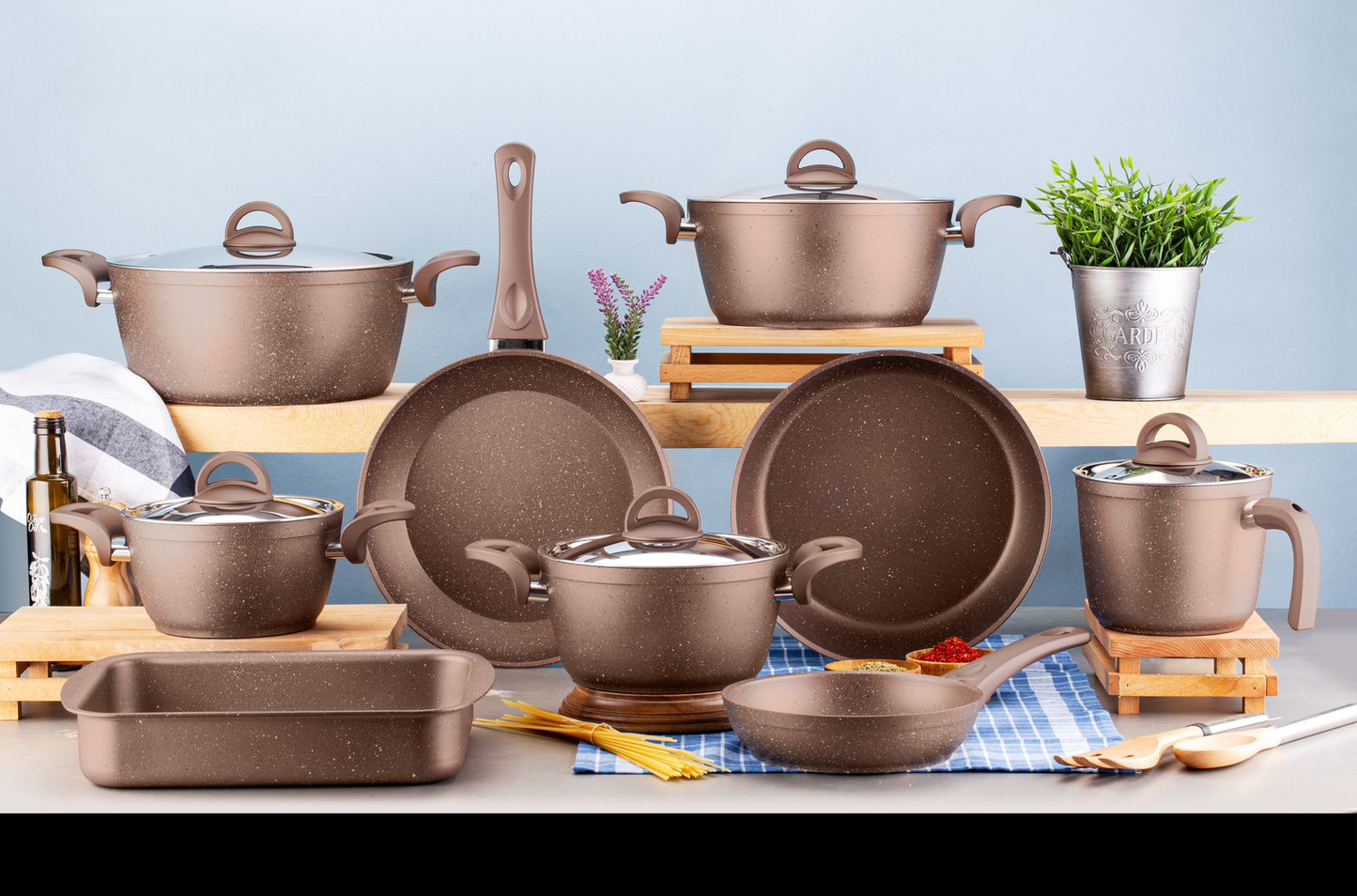 Drobina Granite Cookware Set – 14 Pieces