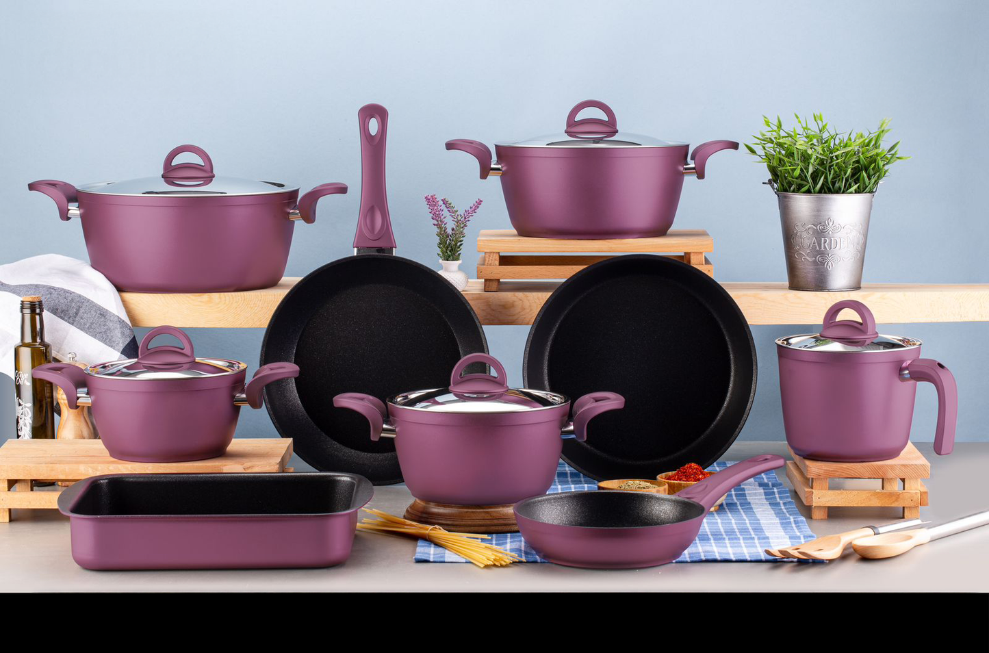 Drobina Tefal Titanium Cookware Set – 14 Pieces
