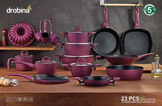 طقم أواني طهي دروبينا جرانيت – 23 قطعة