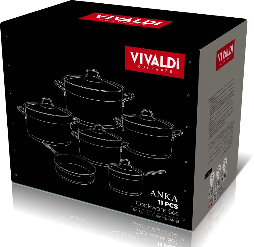 ANKA 11 PCS COOKWARE SET - GOLD