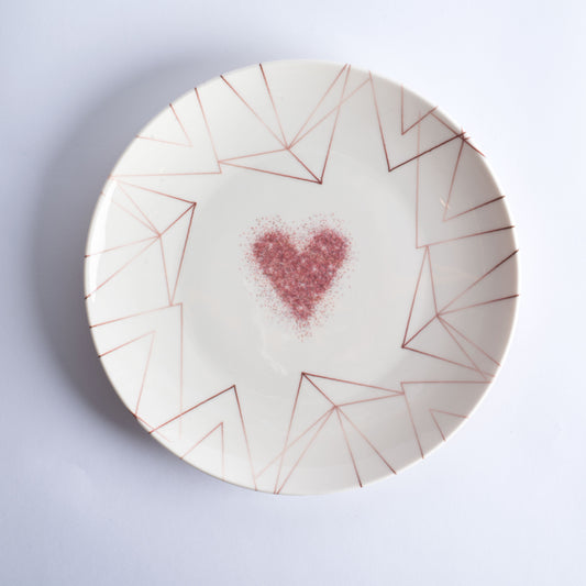 شيك طقم عشاء قلب وردي أنيق - 31112