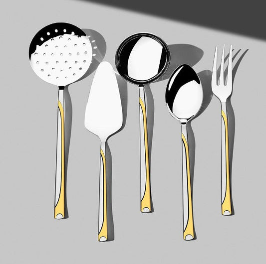 مجموعة أدوات مائدة فييستا - ذهبي+ميرور - 89 قطعة - 12 شخصًا