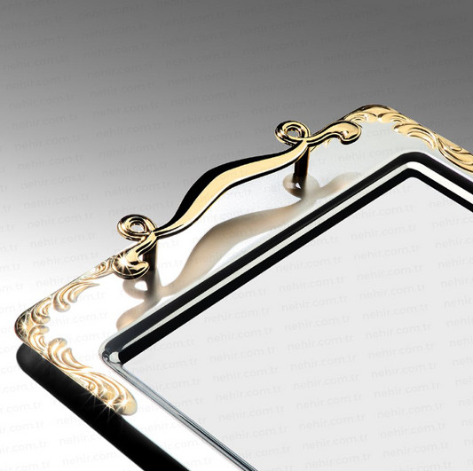 LALEZAR 2-PIECE - GOLD+MIRROR - TRAY SET