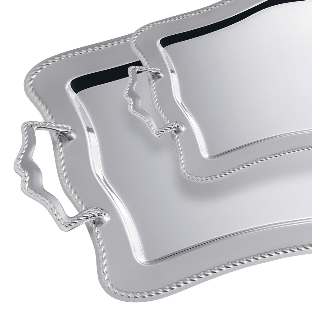 ZINCIR Sandblast Steel Tray Set - 2-Pieces