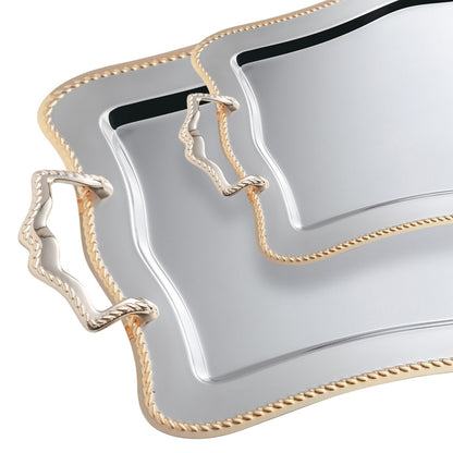 ZINCIR Gold Sandblast Steel Tray Set - 2-Pieces