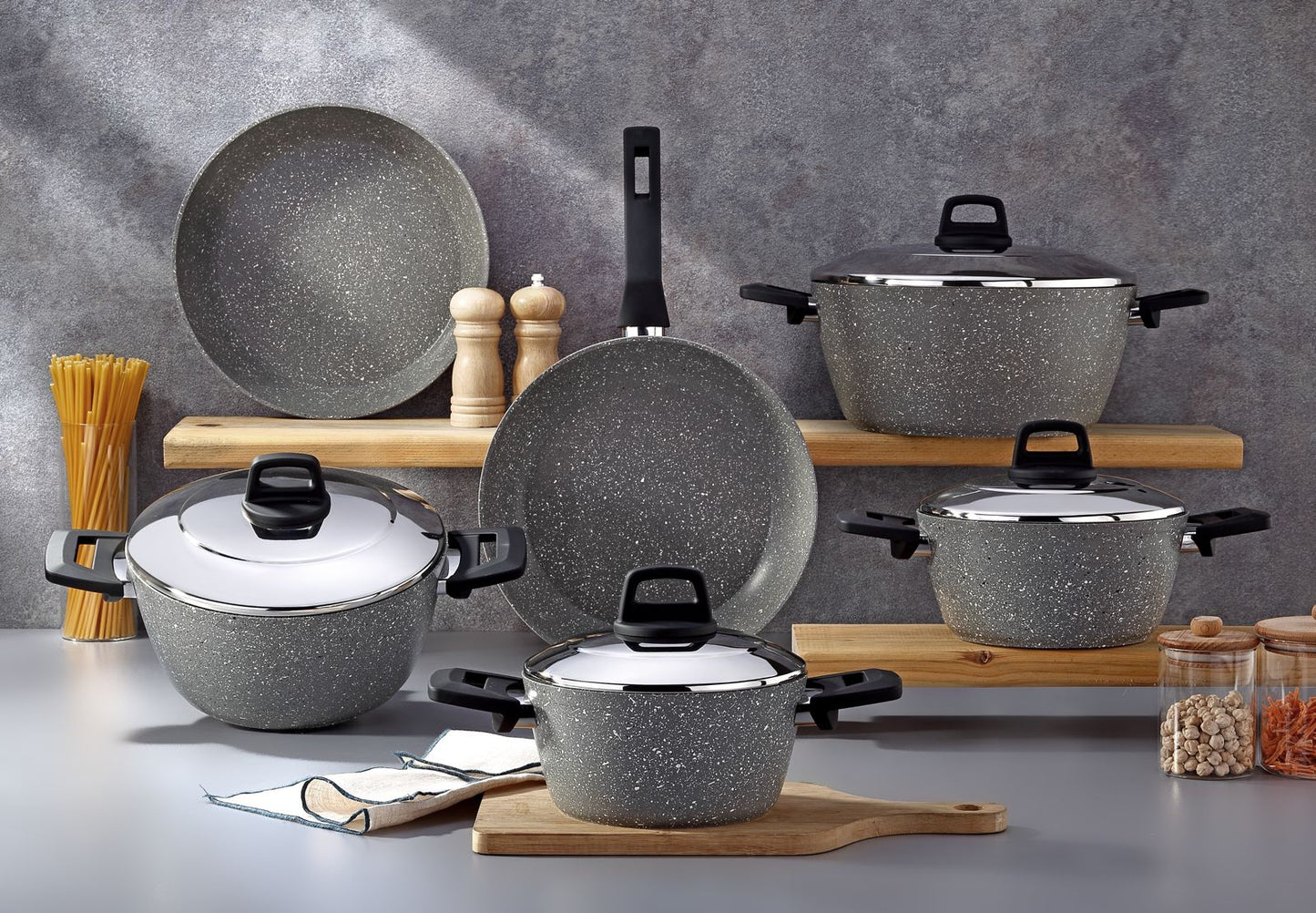 Ecoten 10-Piece Granite Cookware Set (Cream)