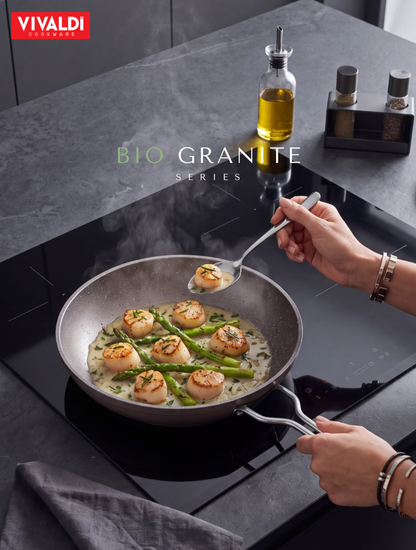 Vivaldi - Bio Granite Cookware Set with Stainless Steel Lids - 20 Pieces