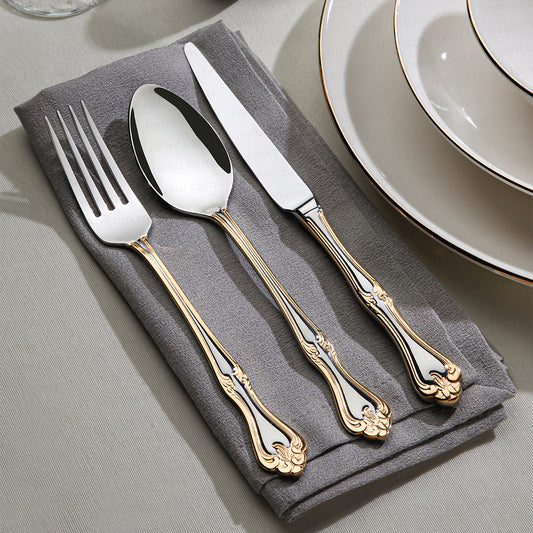 89 Pieces Laiezar Gold Mirror Finish Cardboard Boxed Cutlery Set