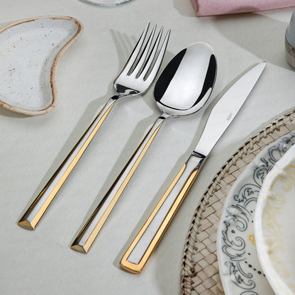 89 Pieces Milano Gold Sandblast Cardboard Boxed Cutlery Set