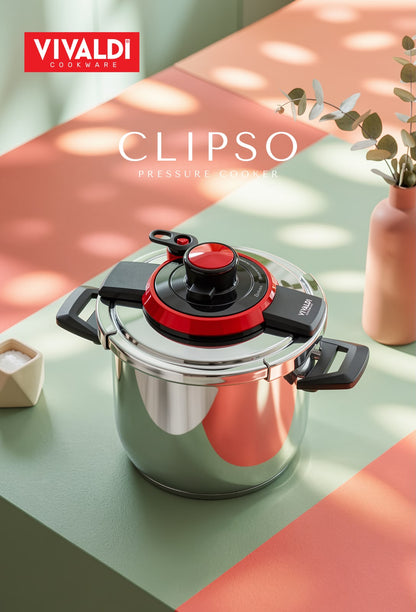 Vivaldi Clipso Stainless Steel Pressure Cooker – 10L