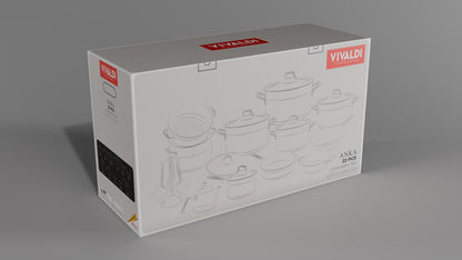 Vivaldi Anka 22-Piece Stainless Steel Cookware Set – Gold Handles