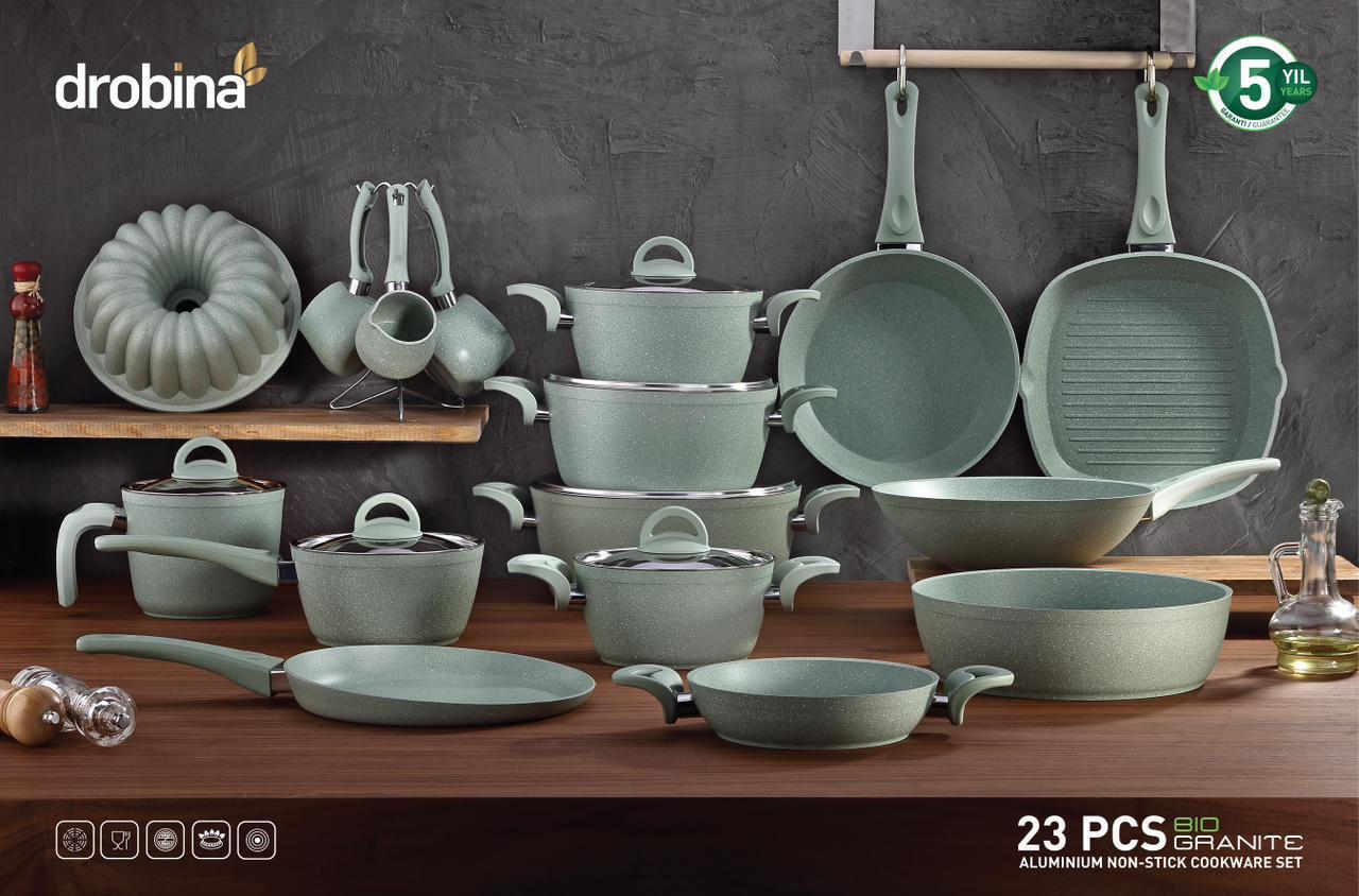 Drobina Granite Cookware Set – 23 Pieces