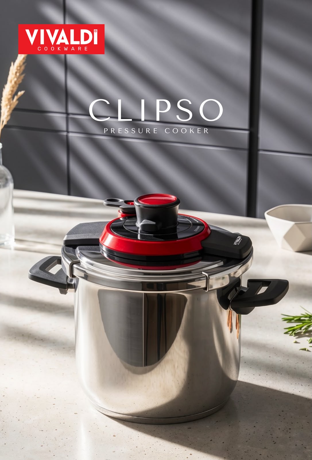 Vivaldi Clipso Stainless Steel Pressure Cooker – 10L