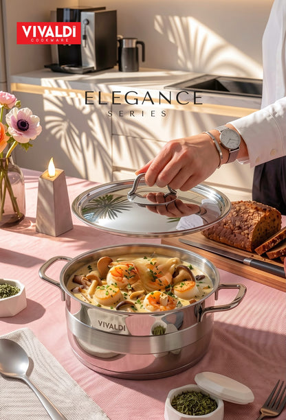 Vivaldi Elegance 13-Piece Cookware Set – Stainless Steel Handles