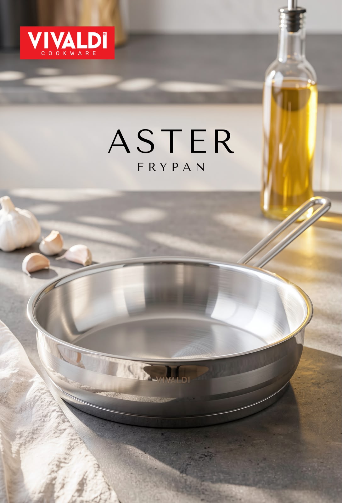 Vivaldi Aster Stainless Steel Frypan | 25-Year Warranty
