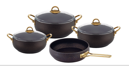VIVALDI - BABIL 7 PCS GRANITE COOKWARE SET
