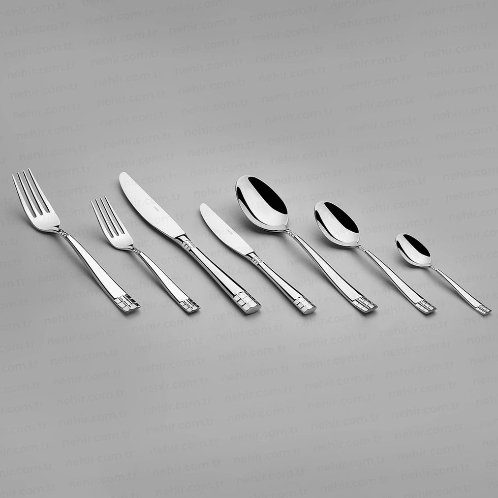 DIDIM Mirror Finish Cutlery Set - Boxed Wood - 89 Pieces