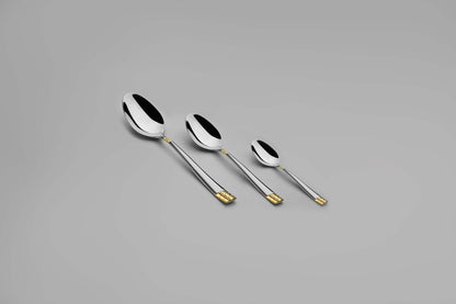 DIDIM GOLD+SANDBLAST - 89 PIECE - 12 PERSON - BOXED CUTLERY SET