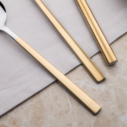 Dalyan Gold Sandblast Cutlery Set - Boxed Wood - 89 Pieces