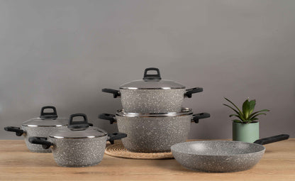 Ecoten 9-Piece Granite Cookware Set - Gray