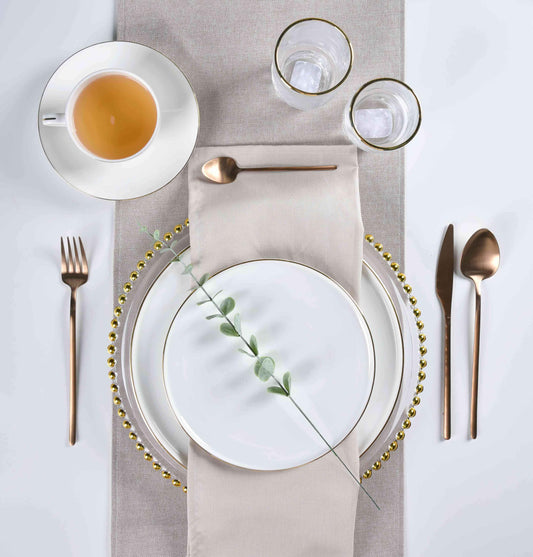 REGAL FINE DINING SET - 60 PIECE DINNER SET FOR 6 PEOPLE - FREYA - GOLD.