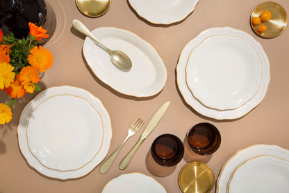 Porser | Fulya Gold File Dinner Set - 18 Pieces