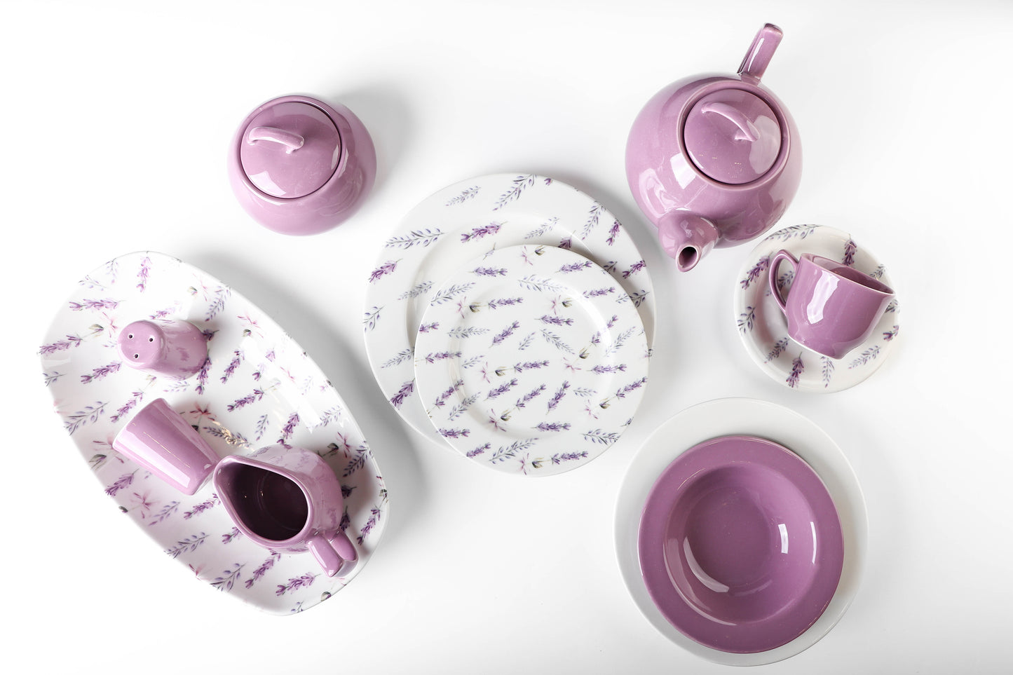 Bonsai Lavender and purple flower Design Dinner Set