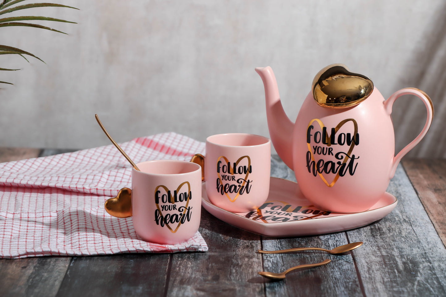 Al-Rashad - Coffee Set With Heart Print