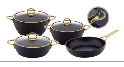 LIDYA DIAMOND 7 PCS TEFLON-TITANIUM COOKWARE SET