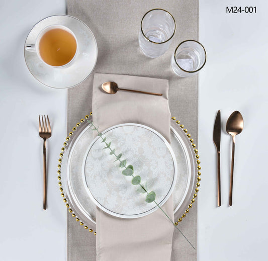 CELESTE GOLD - 60 PIECE DINNER SET FOR 6 PEOPLE - FREYA - M24-001