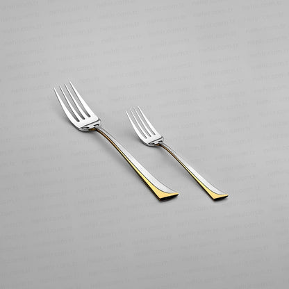 MAKSI Gold Sandblast Cutlery Set - Boxed Wood - 89 Pieces