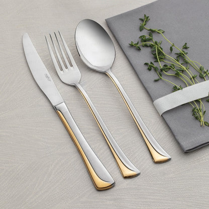 MAKSI Gold Sandblast Cutlery Set - Boxed Wood - 89 Pieces