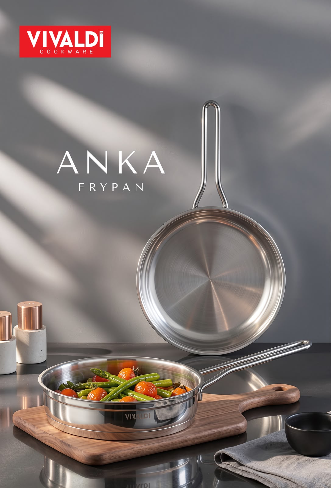 Vivaldi Anka Rosso Stainless Steel Frypan