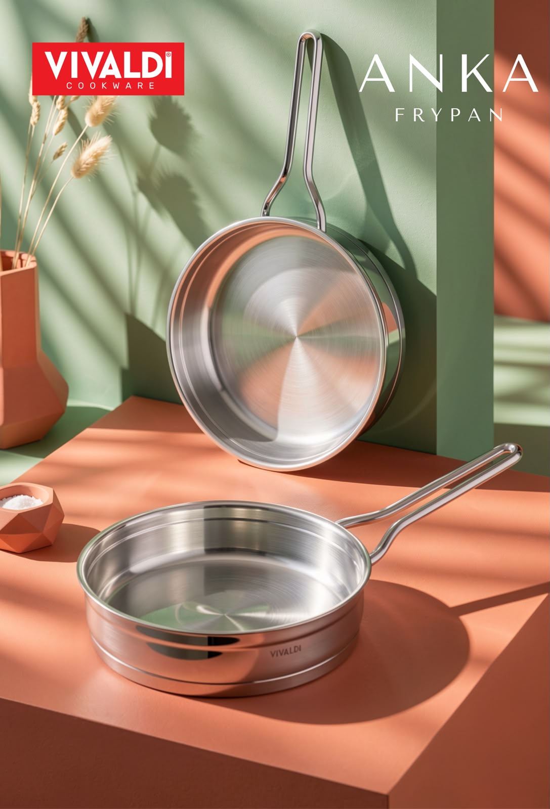 Vivaldi Anka Rosso Stainless Steel Frypan