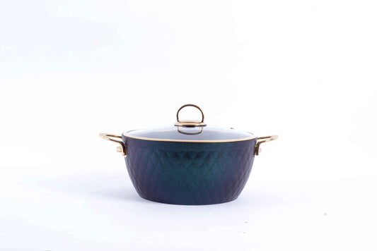 Vivaldi - Lidya Gold - 9-Piece Cookware Set - Dark Blue