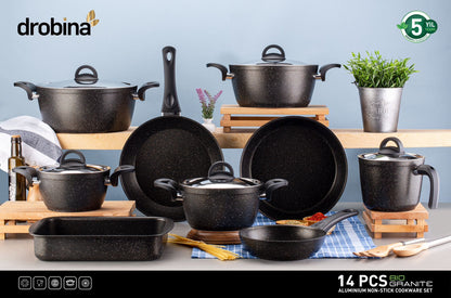 Drobina Bio Granite Cookware Set 14 Pieces - 106178