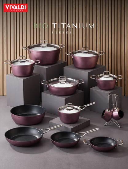 Vivaldi - Bio Titanium Cookware Set with Stainless Steel Lids - 20 Pieces