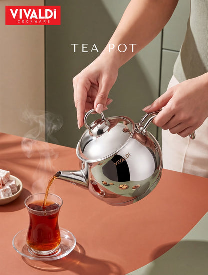 Vivaldi - Stainless Steel Teapot with Stainless Steel Handle