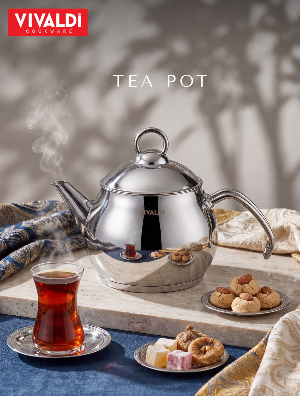 Vivaldi - Stainless Steel Teapot with Stainless Steel Handle