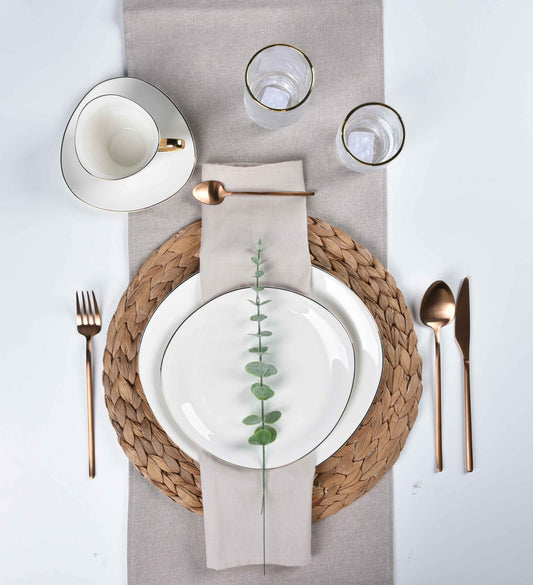 ETERNA PORCELAIN - 60 PIECE DINNER SET FOR 6 PEOPLE - ORGANIC - YZ24-001G