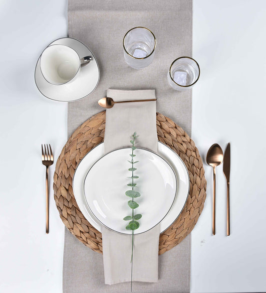 ETERNA PORCELAIN - 60 PIECE DINNER SET FOR 6 PEOPLE - ORGANIC - YZ24-001S.