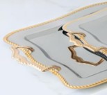 ZINCIR Gold Sandblast Steel Tray Set - 2-Pieces