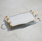 ZINCIR Gold Sandblast Steel Tray Set - 2-Pieces - With Leg