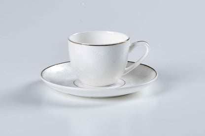 WHITE & GOLD SYMPHONY - 60 PIECE DINNER SET FOR 6 PEOPLE - FREYA - B24-002