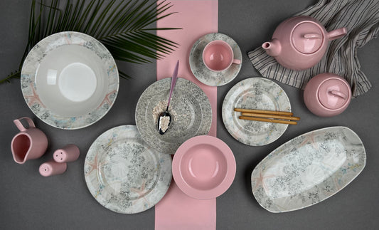 Bonsai Pink marble Design Dinner Set