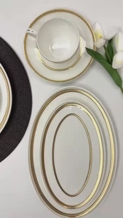 GOLDEN GRACE - 60 PIECE DINNER SET FOR 6 PEOPLE - FREYA - A23-058