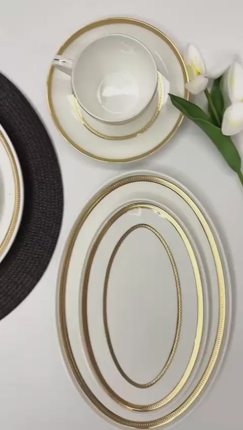 GOLDEN GRACE - 60 PIECE DINNER SET FOR 6 PEOPLE - FREYA - A23-058