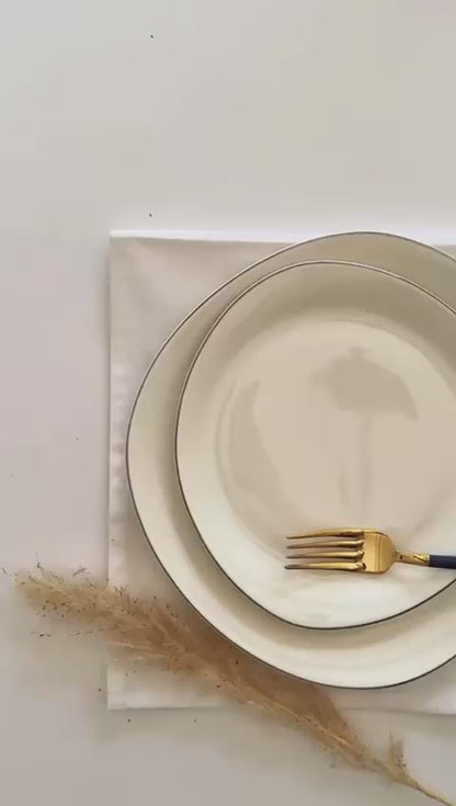 ETERNA PORCELAIN - 60 PIECE DINNER SET FOR 6 PEOPLE - ORGANIC - YZ24-001G