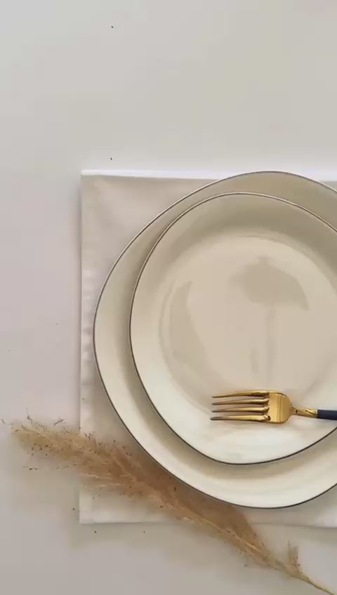 ETERNA PORCELAIN - 60 PIECE DINNER SET FOR 6 PEOPLE - ORGANIC - YZ24-001G